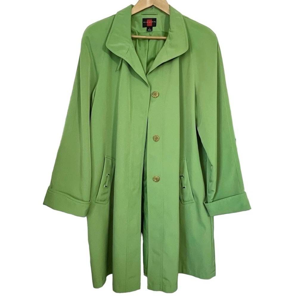 Vintage Gallery Lime Green Raincoat All-Weather Coat Size Large